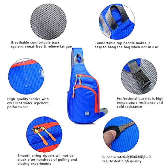 Waterproof Sling Backpack Crossbody Daypack Lightweight Nylon Travel Bag main image 5